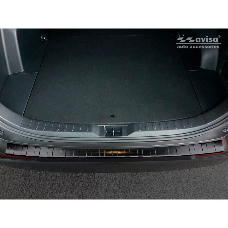 Black Stainless Steel Rear bumper protector  Toyota RAV4 (5th Gen.) 2018- & Suzuki Across 2020- 'Ribs'
