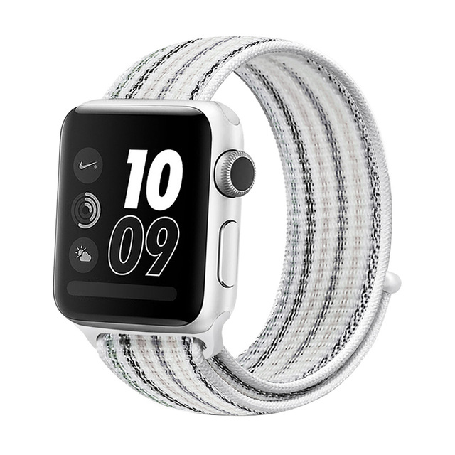 Apple watch nylon loop sport band - Wit Grijs