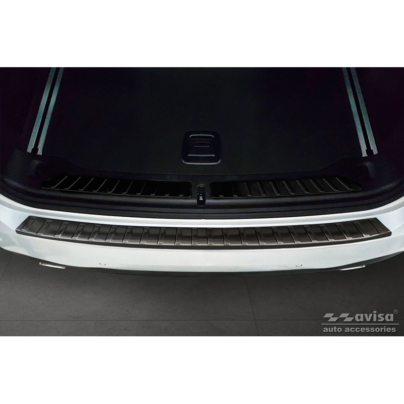 Black Stainless Steel Rear bumper protector  BMW X3 G01 M-Package 2017-2021 & Facelift 2021- 'Ribs'