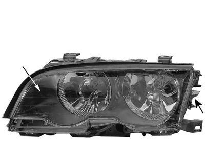 koplamp, H7+H7, incl stelmotor, zwart, links,-09/2001 BMW 3 seri