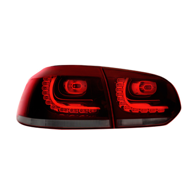 Set LED Tail Lights in R-Look  Volkswagen Golf VI 2008-2012 excl. Variant - Red/Smoke
