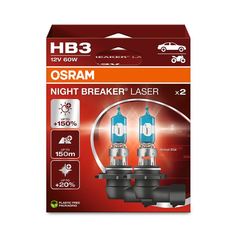 Osram Night Breaker Laser Halogen bulbs - HB3 (9005) - 12V/60W - set of 2 pieces