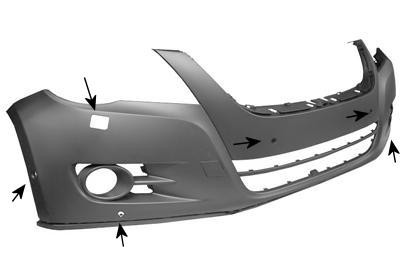 voorbumper, in primer, koplampwissers, Park Control VW Tiguan, 2