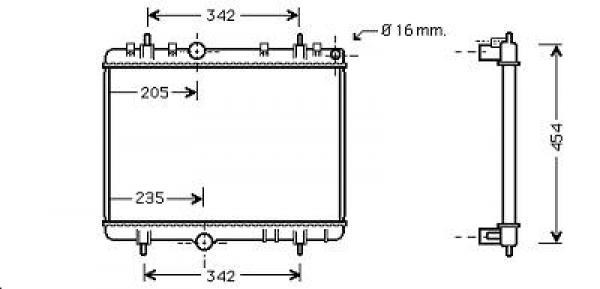 Radiator C4C5P307P308. 03->> 380x562 1.6HdI/FAP/2.0HDI/FAP