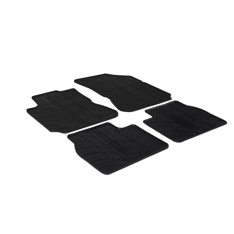 Rubber car mats set  Citroën C4 Cactus 2014- (T profile 4-pieces + mounting clips)