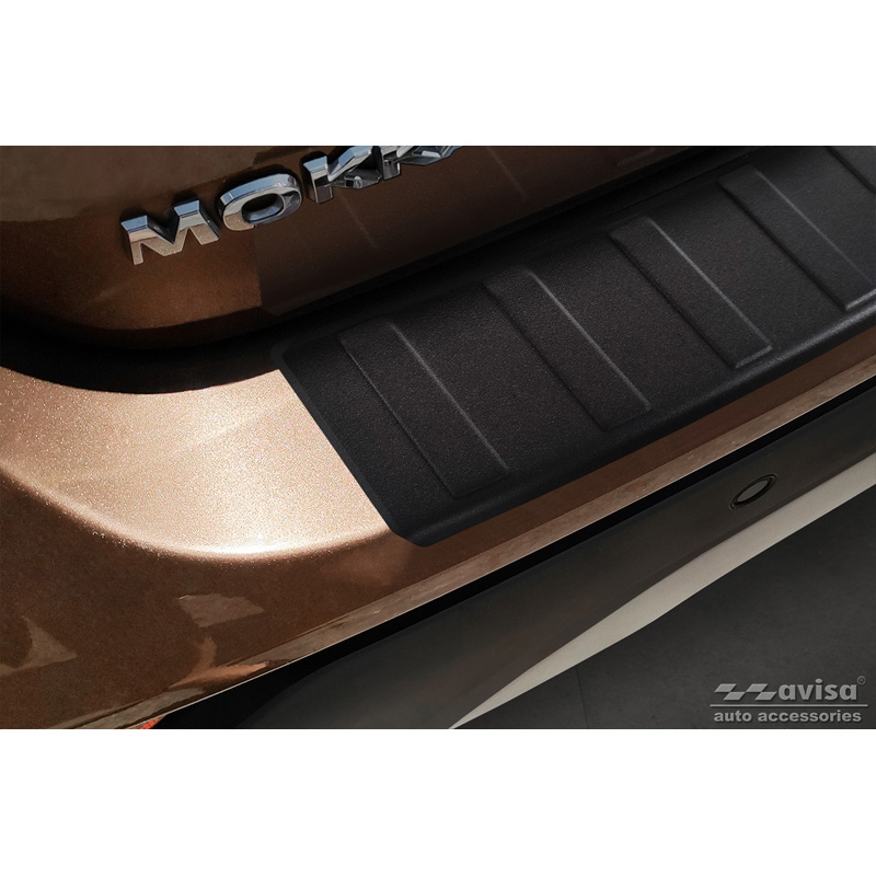 Matt Black Stainless Steel Rear bumper protector  Opel Mokka X 2016- 'Ribs'