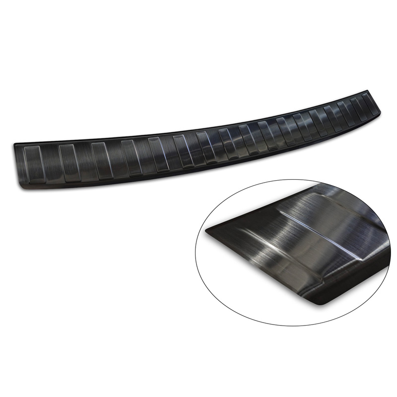 Zwart RVS Achterbumperprotector  Ford Focus III HB Facelift 2014-2018 & Fiësta 2017-2023 'Ribs'
