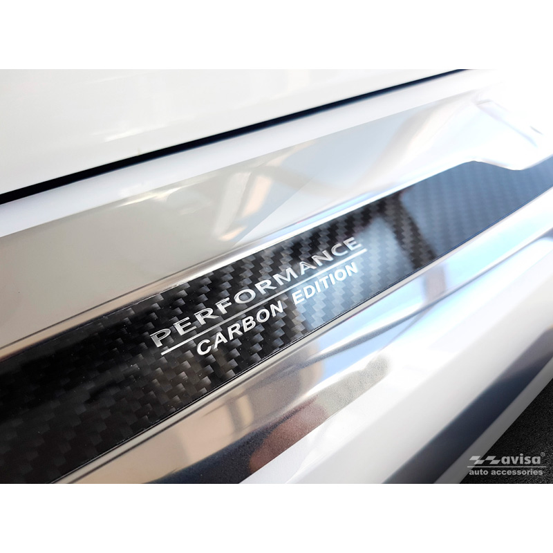 Stainless Steel Rear bumper protector 'Deluxe'  BMW X5 G05 M-Package 2018- 'Performance' excl. M-Competition Silver Mirror/Black Carbon