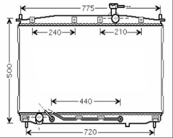 Radiator SANTA FE 06->> 435x775 2.2CRDI/2.7-24V +/-AC