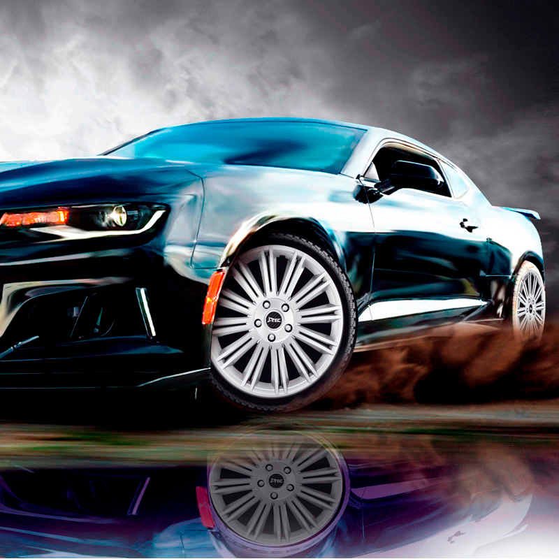 4-Delige J-Tec Wieldoppenset Discovery 13-inch zilver