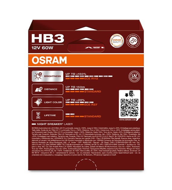 Osram Night Breaker Laser Halogen bulbs - HB3 (9005) - 12V/60W - set of 2 pieces