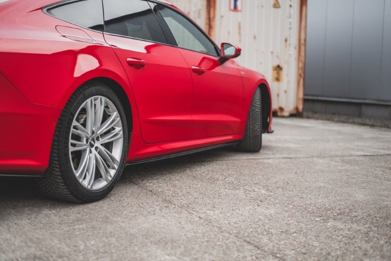 Zijskirts Audi A7 C8 S-Line Maxton Glanzend Zwart