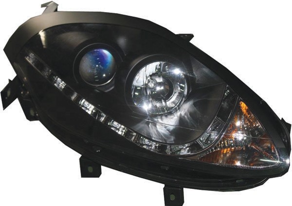 Koplampen Fiat Bravo 07-15 Echte DRL Zwart