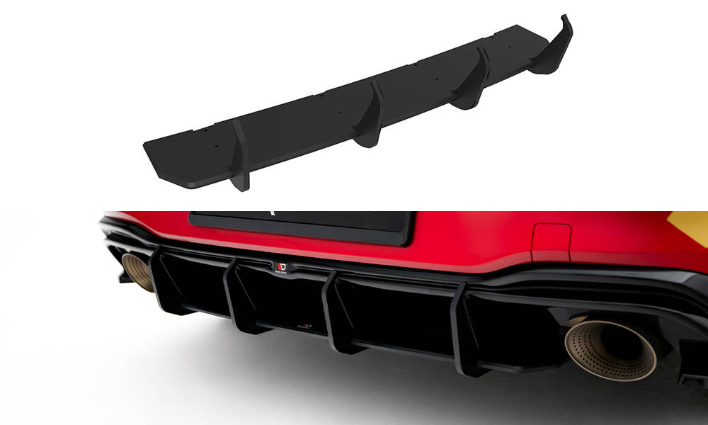 Street Pro Achter Diffuser V.1 Volkswagen Golf GTI Clubsport MK8 Facelift Maxton Glanzend zwart