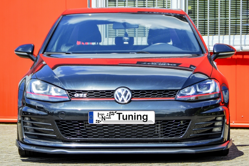 Voorspoiler met Canards Volkswagen Golf 7 GTI GTD 13-17 Glans Zwart