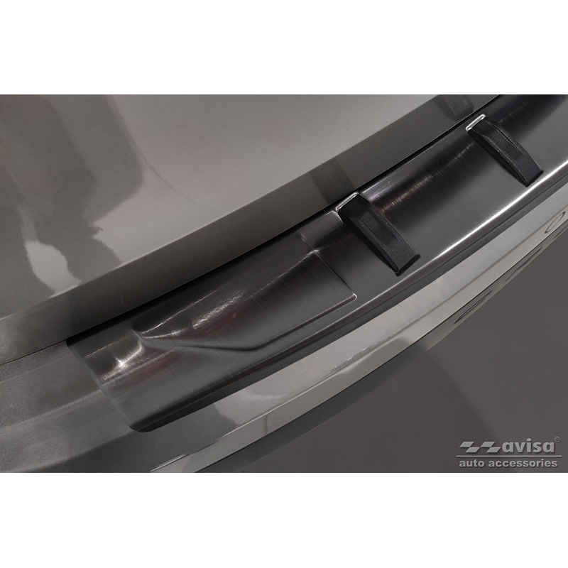 Black Stainless Steel Rear bumper protector  Volvo V90 II 2016- (incl. Cross Country) 'STRONG EDITION'
