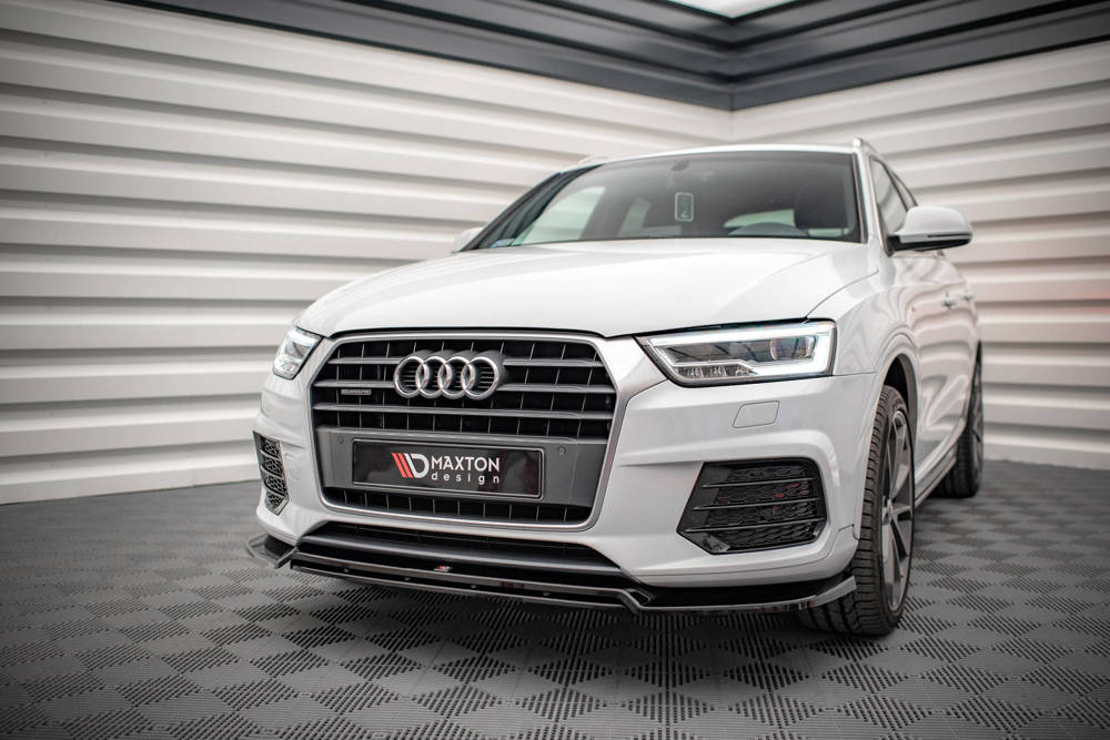 Voorspoiler V.2 Audi Q3 S-Line 8U FL Maxton Glans Zwart