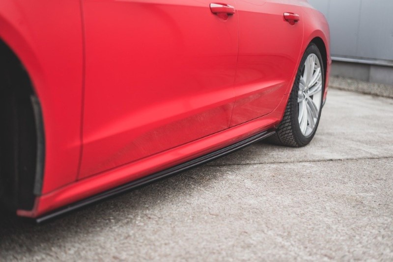 Zijskirts Audi A7 C8 S-Line Maxton Glanzend Zwart