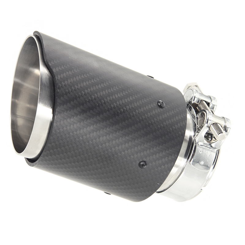Exhaust finisher Stainless Steel/Carbon 'AK-Look' - 89mm - length 120mm - 63mm connection