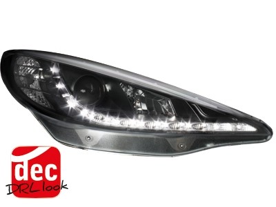Koplampen Peugeot 207 06- Devil Eyes LED Zwart