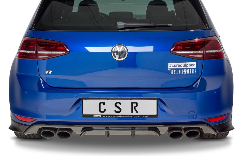 Achterbumper Diffusor VW Golf R VII Glans zwart