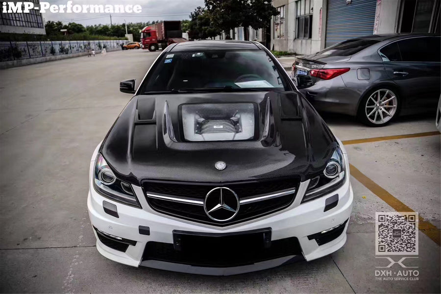 Mercedes Benz W204 C63 AMG IMP Style Carbon Fiber Motorkap 2012-2014