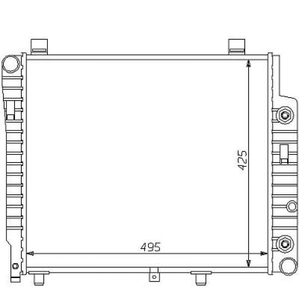 Radiator DB W 202 93->> 495x425 C200/DC220DT .