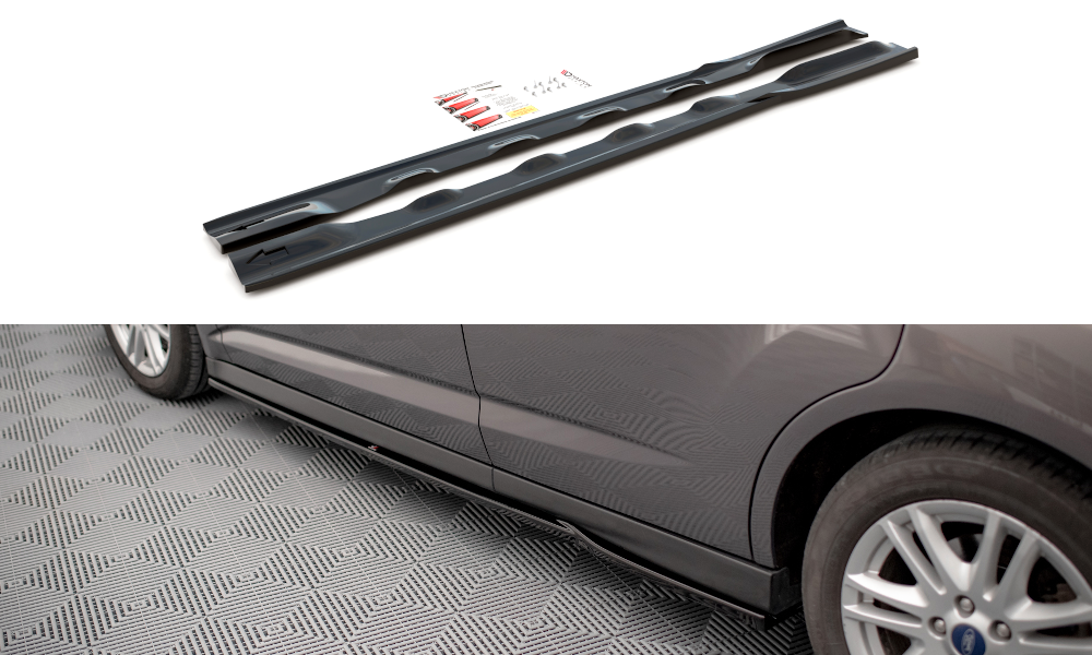 Zijskirts Ford C-Max MK2 Maxton Glans Zwart