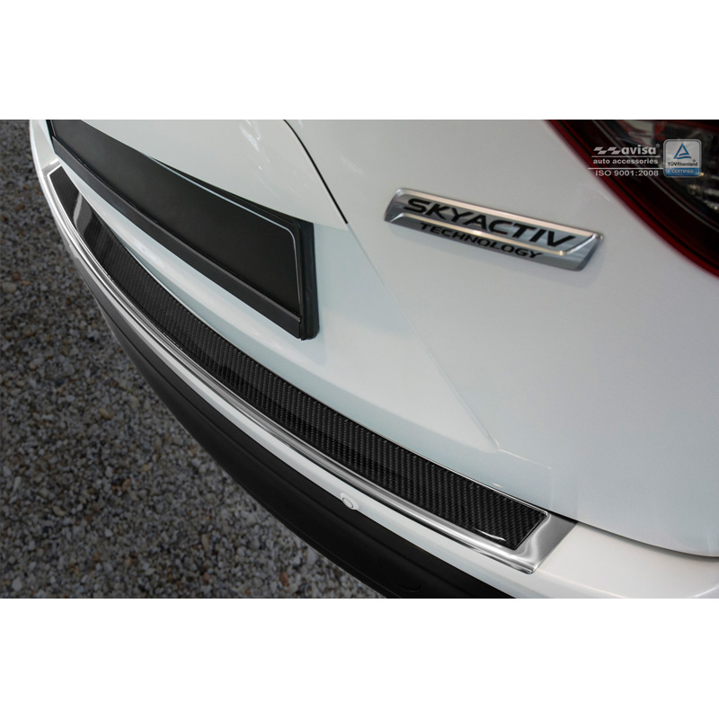 RVS Achterbumperprotector 'Deluxe'  Mazda CX5 2012-2017 Chroom/Zwart Carbon