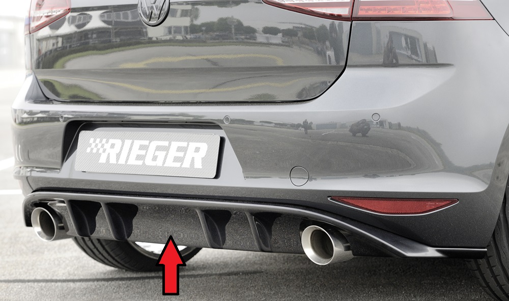 Achterbumper Diffusor Rieger Glossy Black VW Golf 7 GTI