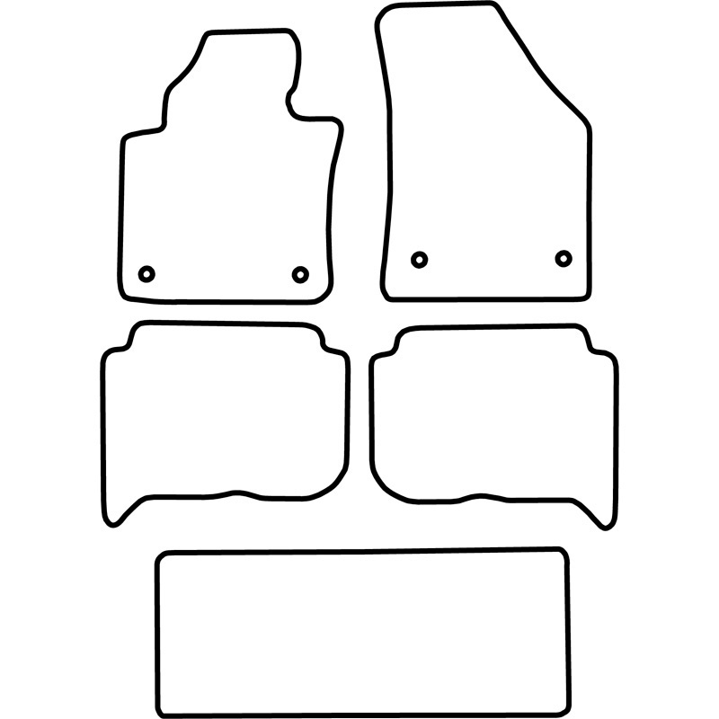 Set velour car mats  Volkswagen Touran 2007-2015 (7-Persons)