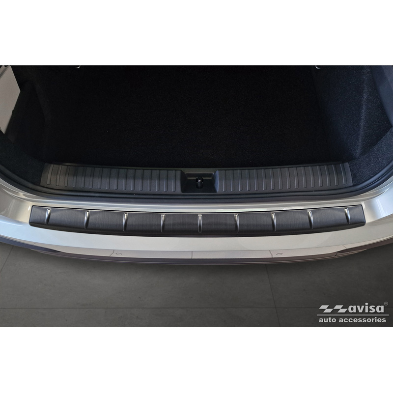 Zwart RVS Achterbumperprotector  Skoda Kamiq Facelift 2023- 'Ribs'
