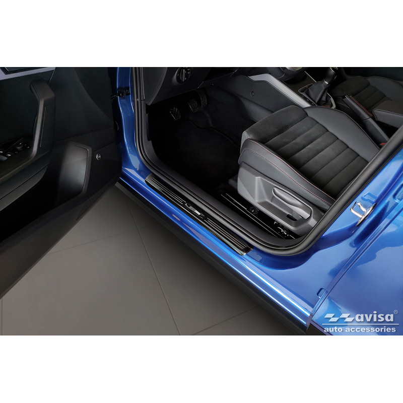 Zwart glanzend RVS Instaplijsten  Seat Arona 2017-2021 & FL 2021- - 'Exclusive' - 4-delig