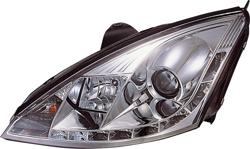 Koplampen Ford Focus 98-01 chroom + Daytime Running Light