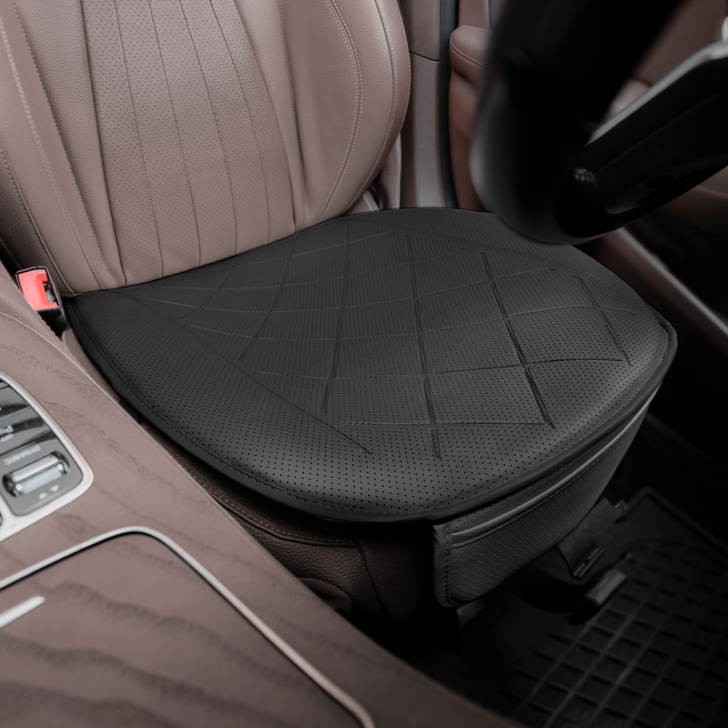 Universal Seat Cushion 'Bottom' Black Leather - single piece