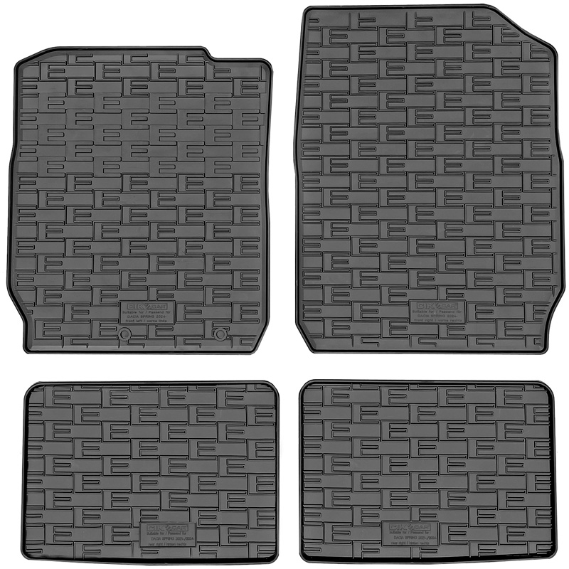 CIKCAR Rubber car mats set  Dacia Spring EV Facelift 24- (4-pieces + fixing system)