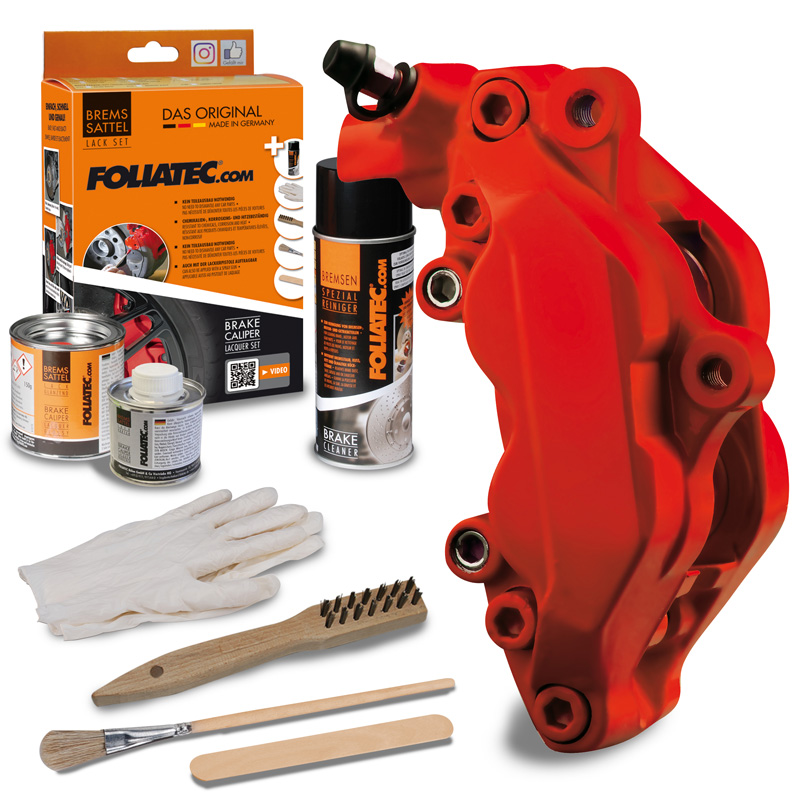Foliatec Brake Caliper Lacquer Set - racing rosso matt - 3 Components