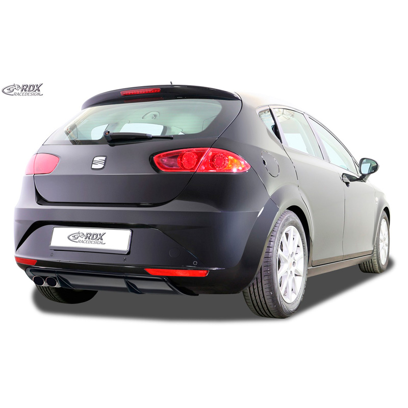 Rear bumper skirt 'Diffusor'  Seat Leon 1P Facelift 2009-2012 excl. FR/Cupra (ABS glossy black)