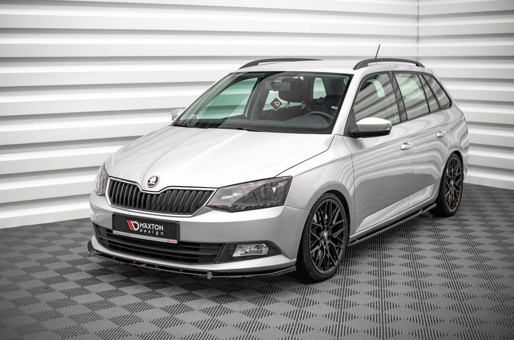 Zijskirts Skoda Fabia MK3 Glans Zwart Maxton