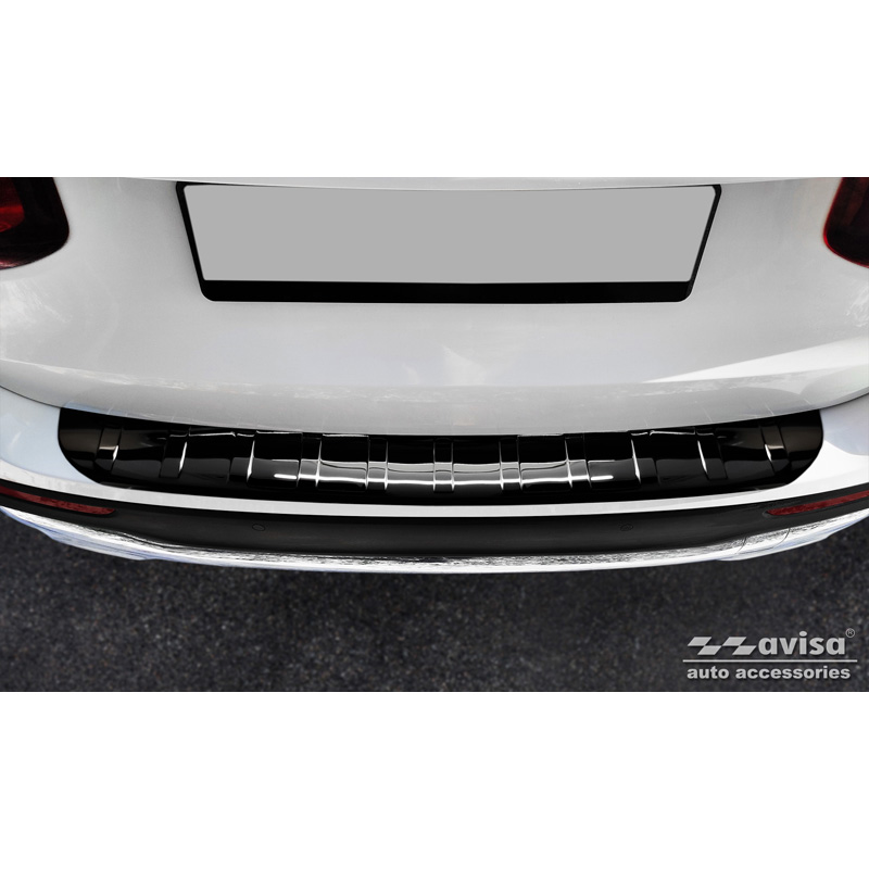 Black Mirror Stainless Steel Rear bumper protector  Mercedes GLB (X247) incl. AMG 2019- 'Ribs'