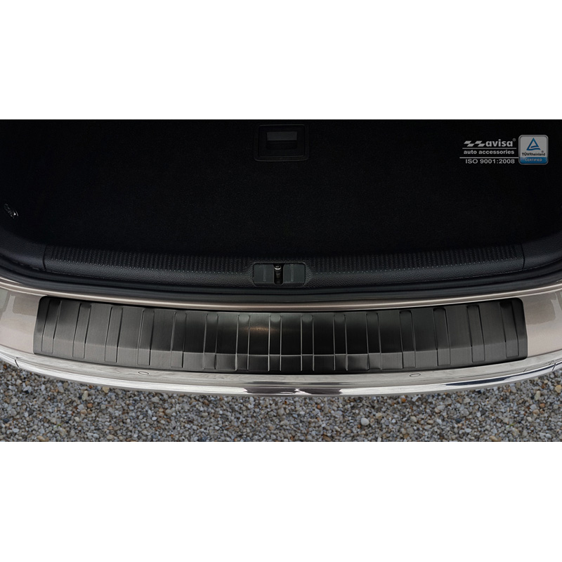 Black Stainless Steel Rear bumper protector  Volkswagen Passat 3C Variant 2011-2014 'Ribs'