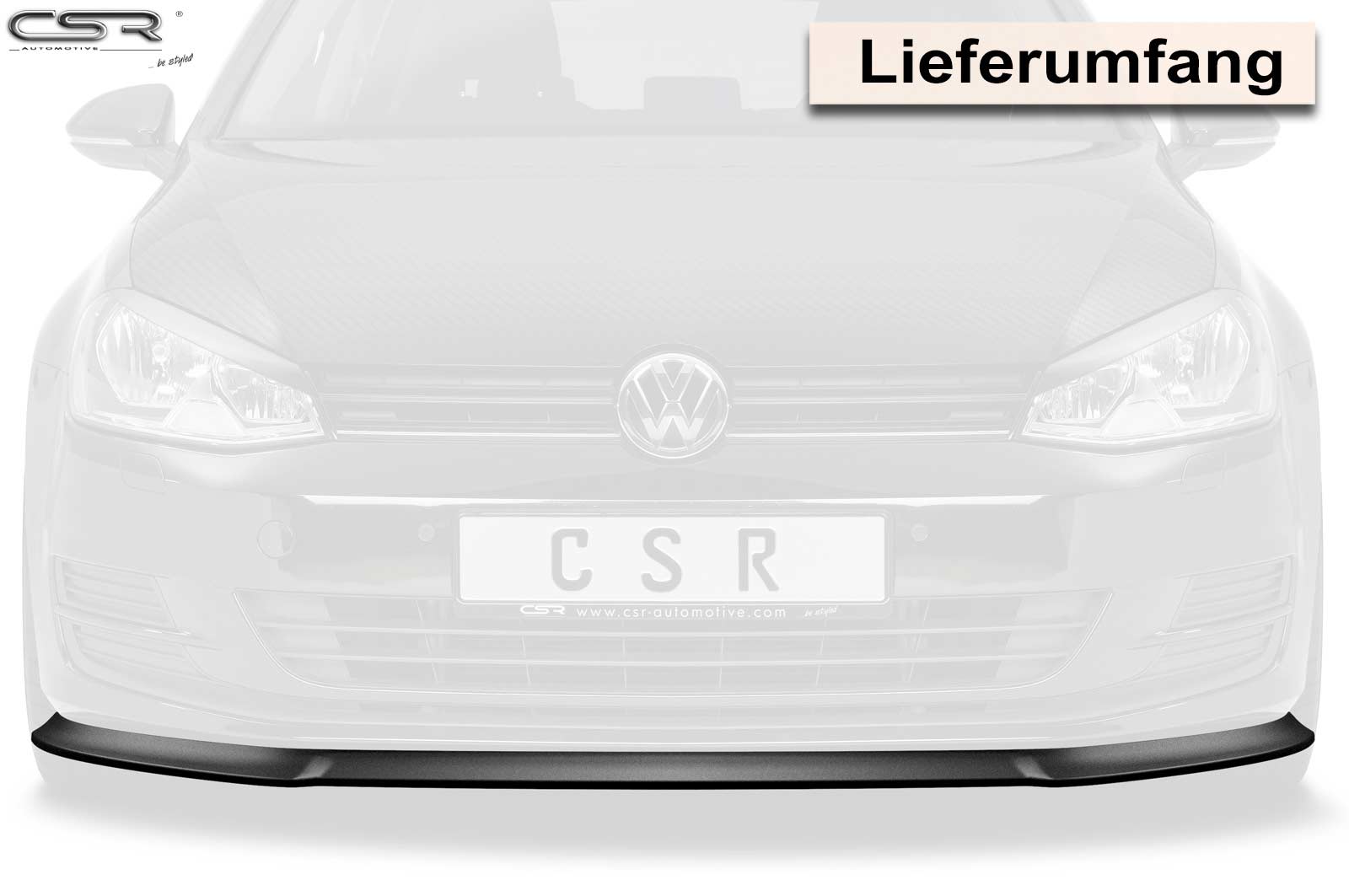 Voorspoiler VW Golf VII Mat Zwart