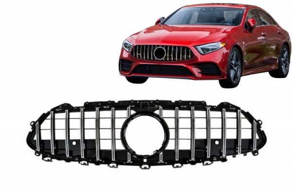 Grill Mercedes CLS C257 GTR Design Zwart/Chroom
