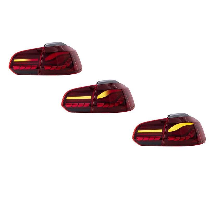 Achterlichten VW Golf VI O-LED Design Donker Rood