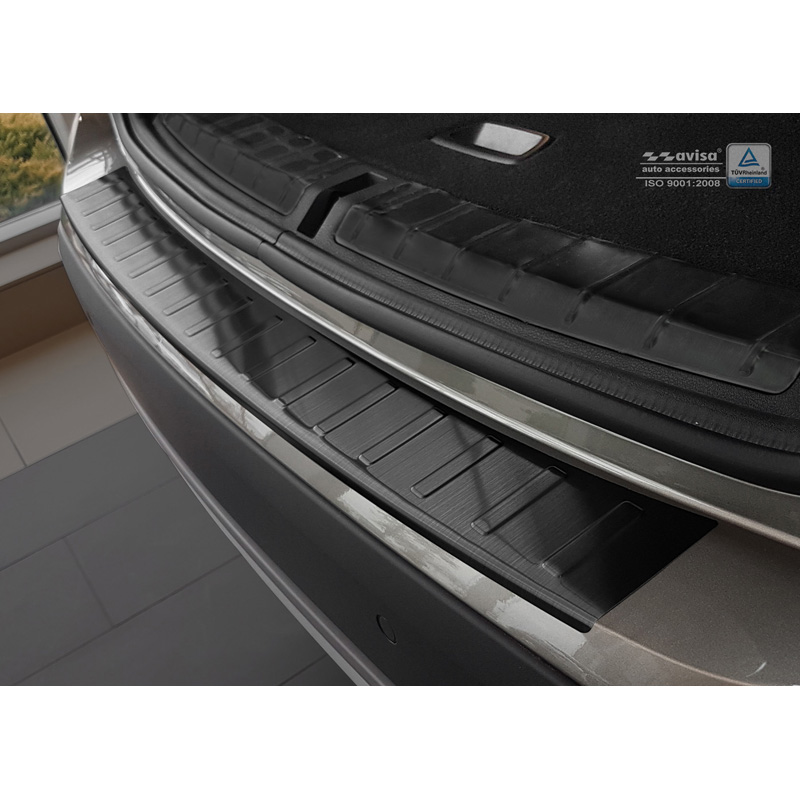 Black Stainless Steel Rear bumper protector  BMW X1 E84 2012-2015 'Ribs' excl. M-package