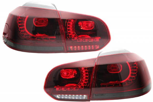 Achterlichten led VW Golf VI 10/08- R-look Dynamic LED Donker Rood/Smoke