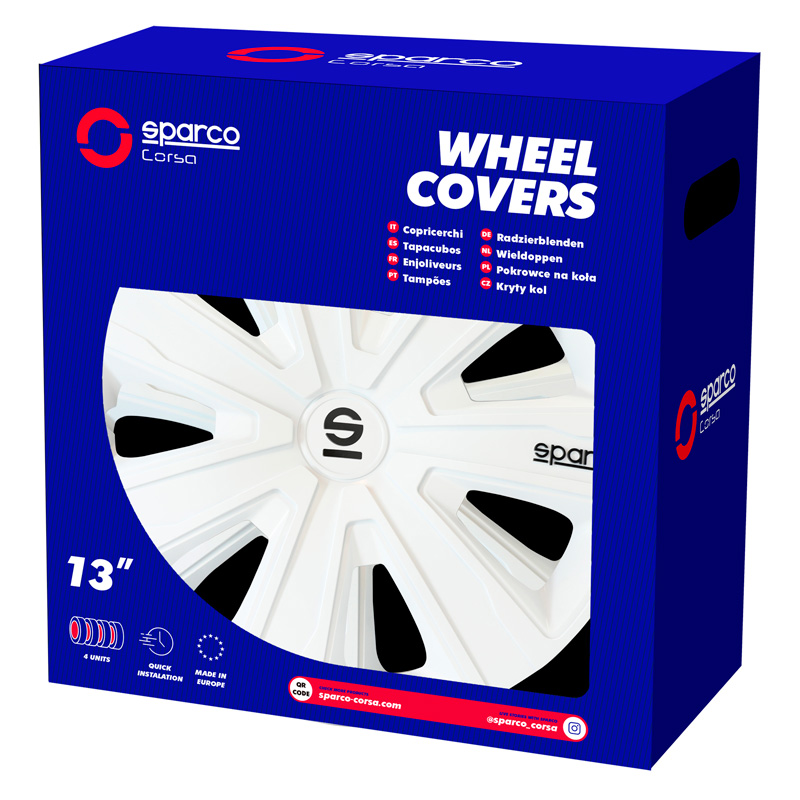 Sparco Wieldoppen Palermo - 15-inch - Wit - Set van 4 stuks
