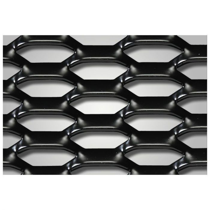 Race mesh aluminum black - honeycomb design 12x6mm - 125x25cm