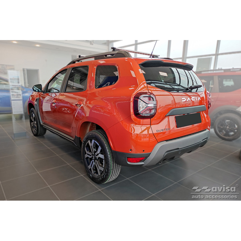 Matzwart Aluminium Achterbumperprotector  Dacia Duster II 2018-2021 & FL 2021-2024 'Riffled Plate'