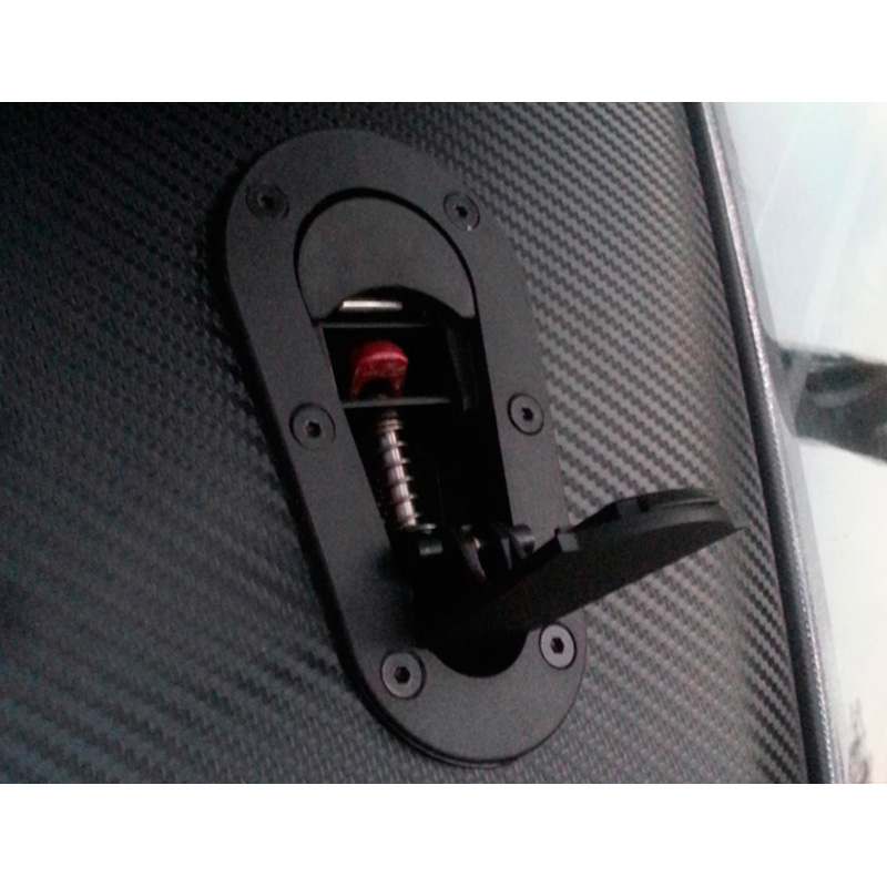 Set universal Racing Plus Flush bonnet hooks/pins - black + red aluminum pins